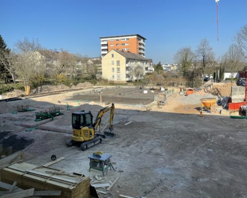 Man sieht den Grundriss des neuen Gebäudeteils der Beruflichen Schulen Rheingaus.